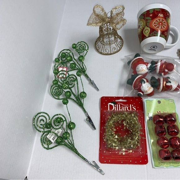 Lot of 16 Christmas Holiday Decorations Mug Ornaments Santa Bells - Picture 2 of 11